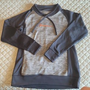 Orangetheory Fitness, dark and heather grey, fleece lined pullover, Size M